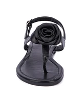 New York & Company Rosette Women's Single Flower Thong T-Strap Sandal