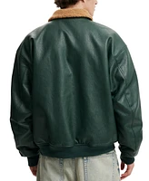 Cotton On Men's Artificial Leather Flight Jacket