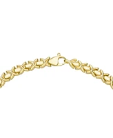 Diamond Pave Bar Stampato Xo Link 18" Collar Necklace (1/2 ct. t.w.) in 14k Gold-Plated Sterling Silver