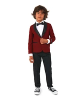 OppoSuits Little Boys Hot Burgundy Suit, Pant and Tie, 3-Piece Set