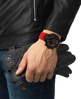 Tissot Men's Swiss Chronograph T-Race Red Rubber Strap Watch 45mm