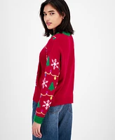 Hooked Up by Iot Juniors' Snoopy and Charlie Brown Christmas Sweater