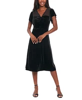 London Times Women's Velvet & Mesh Dress