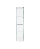 Slickblue One-Door Glass Display Cabinet with 4 Shelves for Showcasing Collections