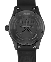 Mido Men's Swiss Automatic Ocean Star Captain Black Rubber Strap Watch 39mm