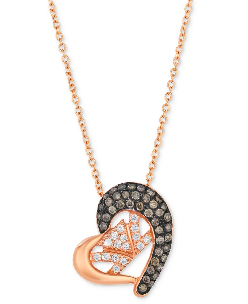 Le Vian Chocolatier Diamond 18" Pendant Necklace (3/8 ct. t.w.) in 14k Rose Gold