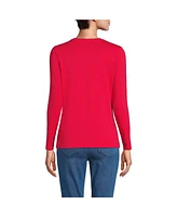 Lands' End Women's Petite Relaxed Supima Cotton Long Sleeve Crew Neck T-Shirt