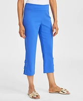 Jm Collection Women's Side Lace-Up Capri Pants, Created for Macy's