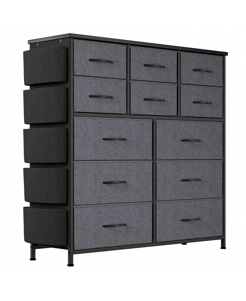 gaomon Dresser For Bedroom With 12 Drawer, Dressers & Chests Of Drawers For Hallway, Entryway, Storage Organizer Unit With Fabric, Sturdy Metal Frame,