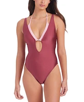 Sanctuary Women's Layered Plunging One-Piece Swimsuit