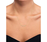 Diamond Accent Triple Star Curved Bar Pendant Necklace in 14K Gold-Plated Sterling Silver, 16" + 2" extender