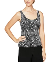 Alex Evenings Women's Abstract-Print 3/4-Sleeve Jacket & Tank Top