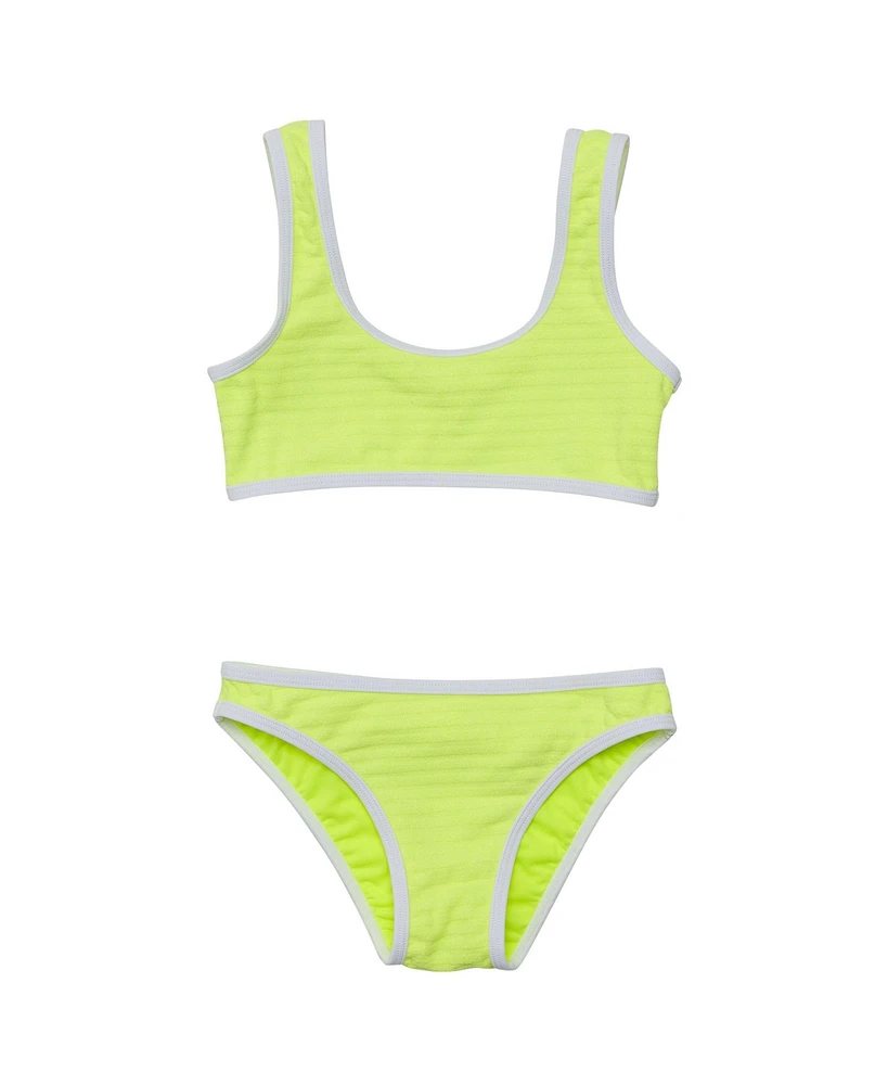 Snapper Rock Big Girls Citron Zest Crop Bikini