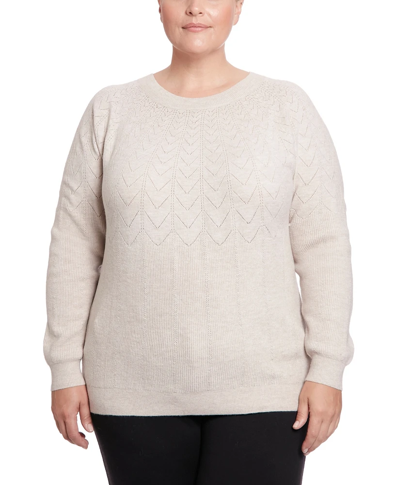 Joseph A Plus Pointelle Pullover Sweater