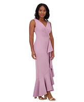 Jessica Howard Women's Cascade-Ruffle Surplice-Neck Gown