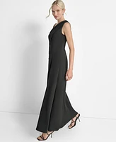 Dkny Women's One-Shoulder Side-Slit Ruffle Gown