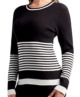 Bcx Juniors' Ribbed Striped Sweater