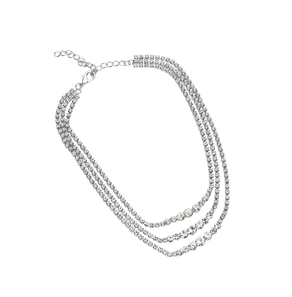 Sohi Women's Minimal Bling Multi-Layer Necklace