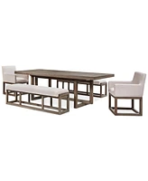 Portmore 5 Pc Rectangular Set (Table, 2 Benches & 2 Arm Chairs), Created for Macy's