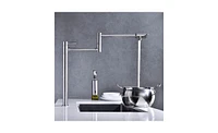 Slickblue Pot Filler Faucet in Brushed Nickel Finish with Extension Shank for Kitchen Convenience