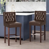 Set of 2 Counter Height Bar Stool with Backrest,Bar Chairs for Kitchen Island or Home Bar-The Pop