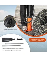 Hongge Inflatable Float Tube with Fish Ruler, Rod Holder, and Storage Pockets