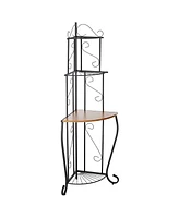 Kings Brand Furniture Adom 4-Shelf Corner Bakers Rack