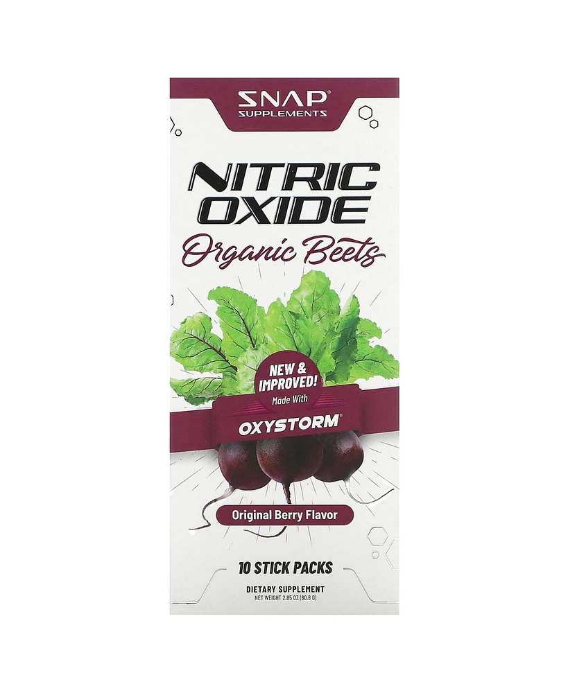 Snap Supplements Nitric Oxide Organic Beets Original Berry 10 Stick Packs