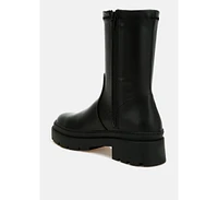 London Rag Carmit Chunky Faux Leather Calf Boots