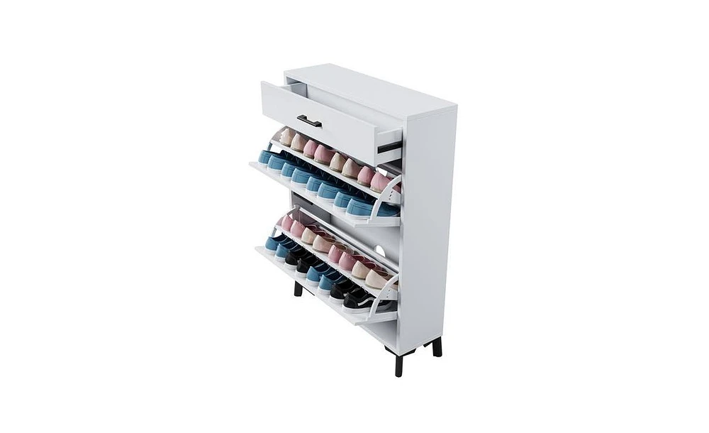 Slickblue Shoe Storage Cabinet for Entryway Organization and Space-Saving Solutions