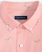 Club Room Men's Poplin Hound-Dog Print Regular-Fit Shirt, Exclusively at Macy's