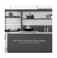 NutriChef Electric Warming Tray with Non-Stick, Heat-Resistant Glass Plate, 22.4" x 6.7" Heating Surface - PKWTR40