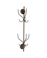 Kings Brand Furniture – Nino Metal 12 Hook Wall Mount Coat & Hat Rack, Pewter