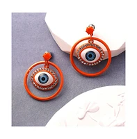 Sohi Women's The Evil-Eye Loop Drop Earrings