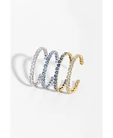 Classicharms Heart Shaped Cubic Zirconia Cuff Bracelet Set