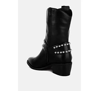 London Rag Altair Studded Harness Detail Boots