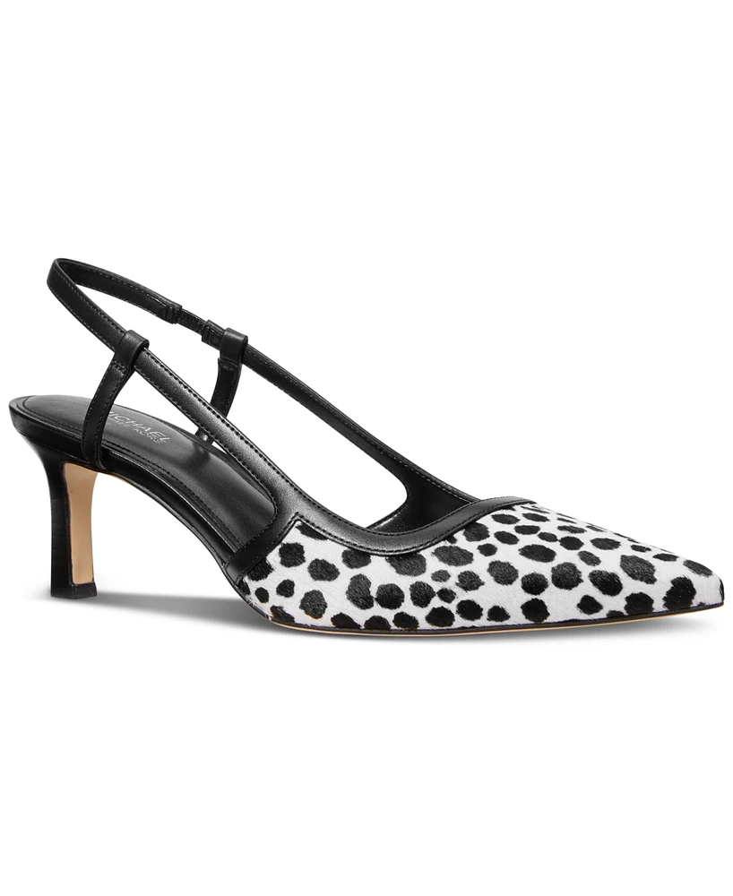 Michael Michael Kors Women's Alora Pointed Toe Mid Heel Slingback Pumps