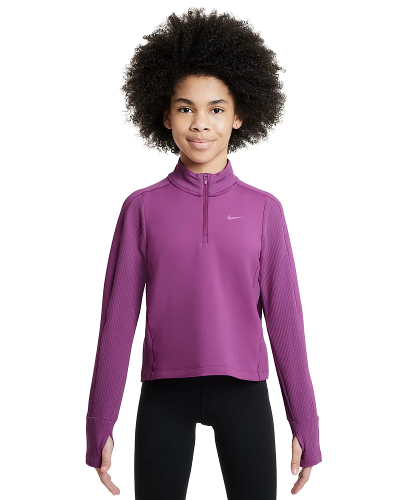 Nike Pro Big Girls Therma-fit 1/2-Zip Top