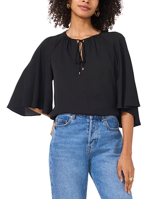 Vince Camuto Women's Split-Neck 3/4-Angel-Sleeve Blouse