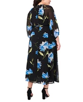 Vince Camuto Plus Floral-Print Maxi Dress