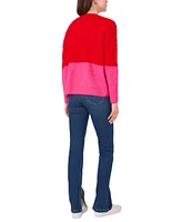 Sam & Jess Women's Colorblocked Crewneck Long-Sleeve Sweater