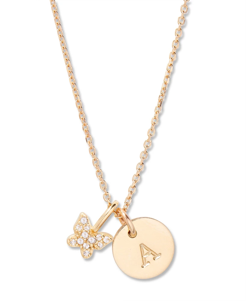 brook & york Adeline Initial Butterfly Necklace