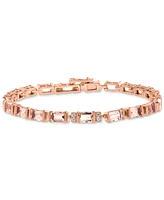 Effy Morganite (11-3/4 ct. t.w.) & Zircon (1/2 ct. t.w.) Flex Bracelet in 14k Gold-Plated Sterling Silver