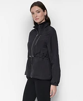 Dkny Women's Stand-Collar Zip-Front Long-Sleeve Crinkle Jacket