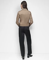 Dkny Women's Satin Zip-Front Jacket