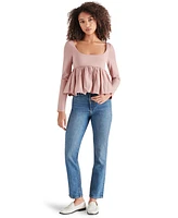 Steve Madden Women's Avielle Long-Sleeve Peplum Top