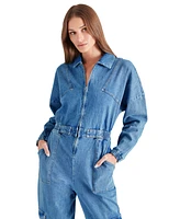 Steve Madden Women's Trista Denim Cargo Jumpsuit