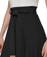 Calvin Klein Women's Belted A-Line Dress