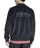 adidas Men's Tiro Loose-Fit Full-Zip Velvet Bomber Jacket