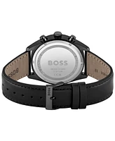 Hugo Boss Men's Chronograph Champion Perforated Leather Strap Watch 44mm